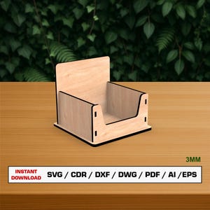 Archivo cortado a láser para portanotas, organizador de papel, caja de notas adhesivas SVG, descarga instantánea