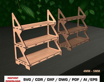 Display Stand Laser Cut File SVG, Decorative Shelf, Rack File Modern Shelf, Instant Download Dxf Ai Eps Pdf Glowforge File Digital