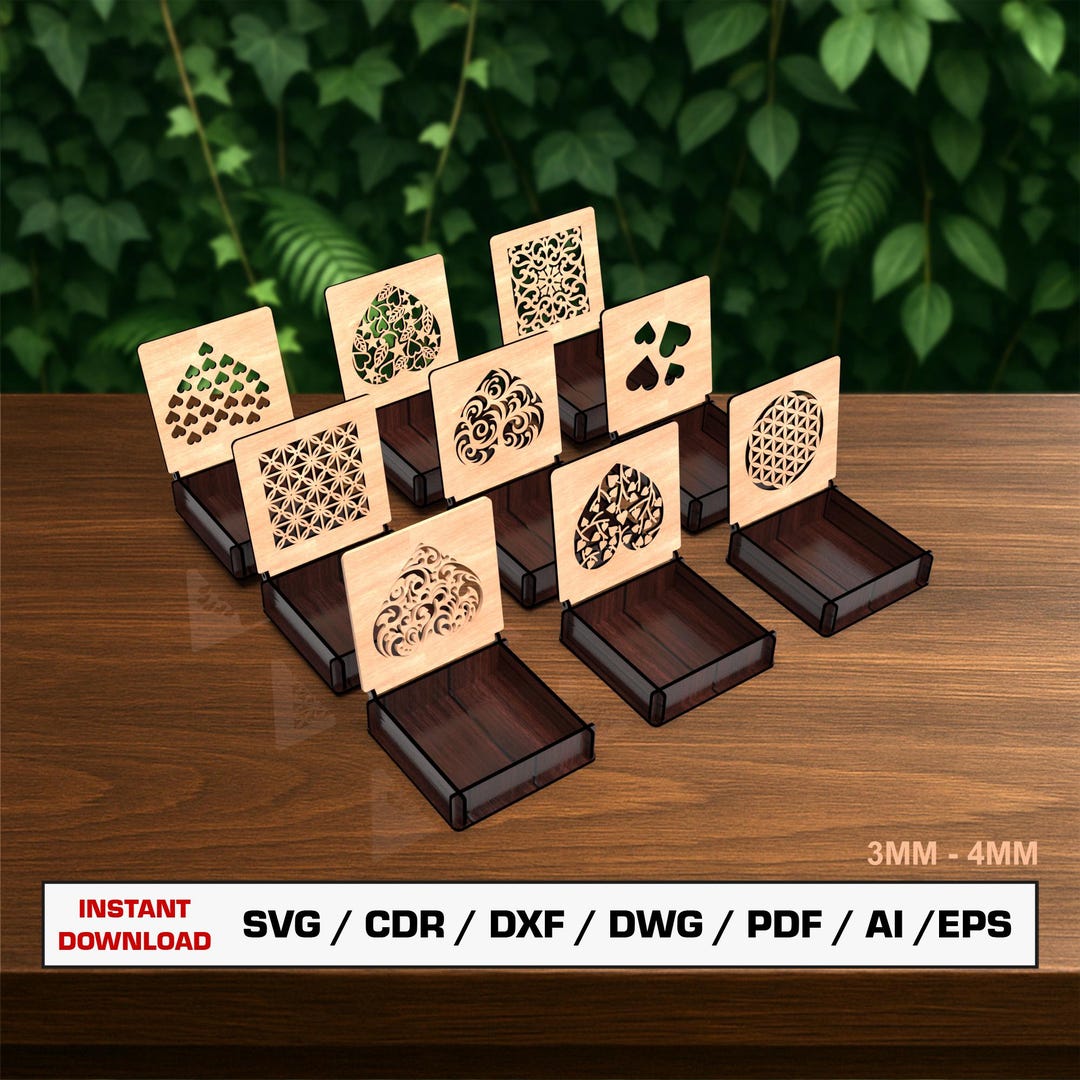 Decorative Jewelry Box Laser Cut File, Gift Box With Lid, Vector Files ...