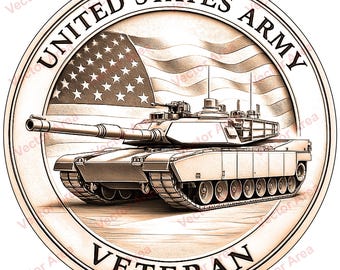 Archivo PNG de grabado láser de veterano del ejército de EE. UU., archivo de grabado láser de tanque y bandera de EE. UU., águila calva, archivos para madera Glowforge, archivos para láser