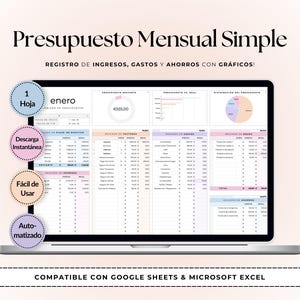 Presupuesto Mensual Fácil | Plantilla Google Spreadsheets en Excel-financiën