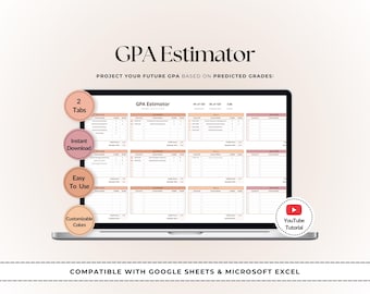 Automated GPA Calculator: Grade Tracker Spreadsheet (Google Sheets & Excel) (Digital Download)