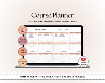 University Degree Tracker: Google Sheets & Excel Course Planner (Digital Download)