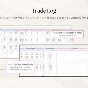 Simple Forex Trading Journal Google Sheets | Beginner Trade Tracker & Dashboard | Crypto Indices Forex Log | Digital Download image 3
