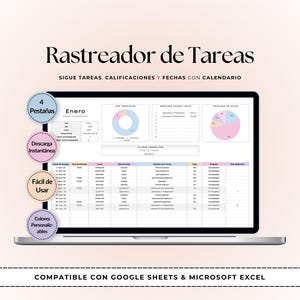 Planificador de Tareas dans Google Sheets et Excel | Agenda Escolar | Formation académique | Calendrier d'études