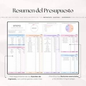 Presupuesto Mensual Fácil / Plantilla Google Sheets & Excel Finanzas ...