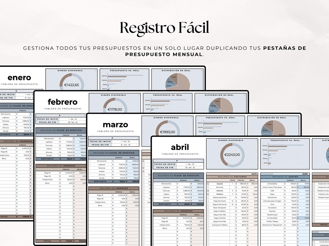 Plantilla de Presupuesto Mensual / Google Sheets Excel Finanzas ...