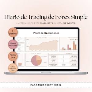 Diario de Trading Forex Simple Excel | Registro de Operaciones y Dashboard Automatizado | Multi-Cuenta | Descarga Digital