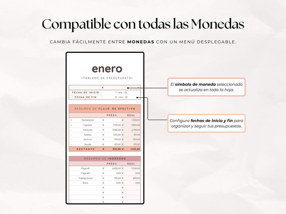 Control De Gastos Mensual | Plantilla Presupuesto Google Sheets Excel ...