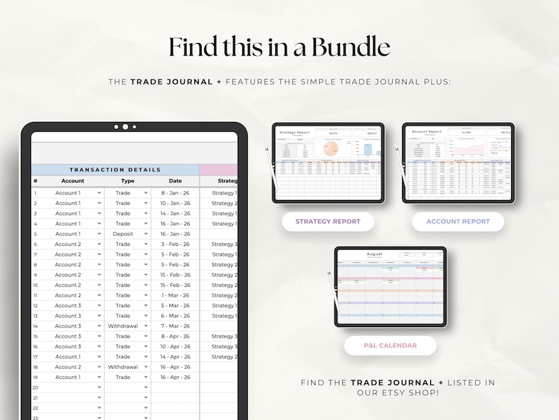 Simple Forex Trading Journal Excel Template | Beginner Trade Tracker & Dashboard | Crypto Indices Forex Log | Digital Download image 6
