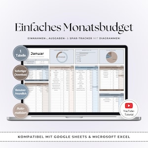 Finanzen im Überblick | Google Sheets & Excel | Einfacher Budgetplaner