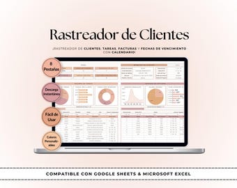 Plantilla de Control de Clientes para Google Sheets y Excel | Gestor de Tareas y Proyectos, Lista de Tareas, Fechas Límite