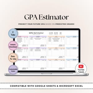 GPA-Rechner Template: Noten-Tracker für Google Sheets & Excel (Digitaler Download)