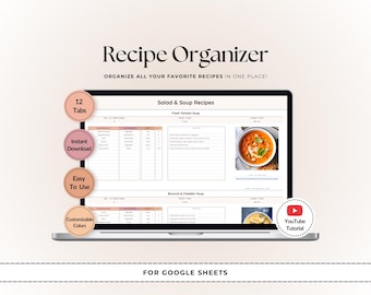 Digital Recipe Organizer: Google Sheets Meal Planner Template