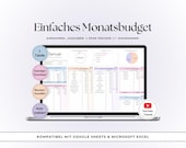 Monatsbudget Vorlage | Google Sheets & Excel | Einfache Haushaltsplanung