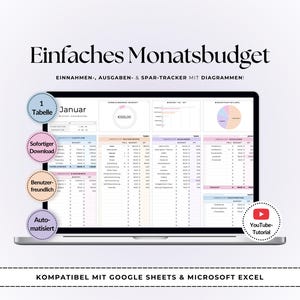 モナツ予算ヴォルラーゲ | Google スプレッドシートと Excel |アインファッヘ・ハウスハルツプラヌング