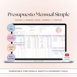 Presunto Mensal Fácil | Plantilla Planilhas Google e Excel Finanças