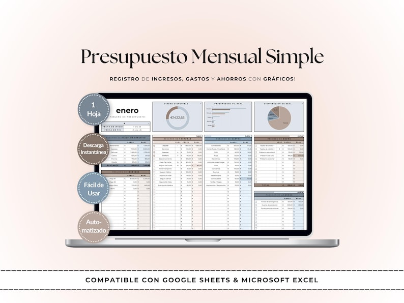 Plantilla De Presupuesto Mensual | Google Sheets Excel Finanzas ...