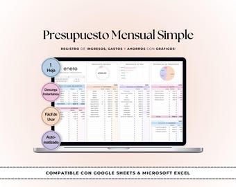 Presupuesto Mensual Fácil | Plantilla Google Sheets & Excel Finanzas