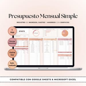 Control de Gastos Mensual | Plantilla Presupuesto Google Sheets Excel