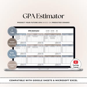 Student GPA Calculator: Grade Tracker for Google Sheets & Excel (Digital Download)