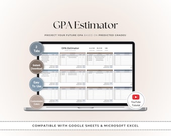 Student GPA Calculator: Grade Tracker for Google Sheets & Excel (Digital Download)