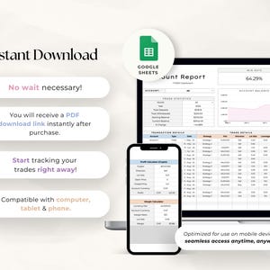 Forex Trading Journal Google Sheets | Trade Tracker & Dashboard | Crypto Indices Forex Log | Digital Download image 8