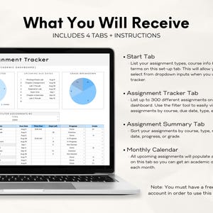 Assignment Tracker Spreadsheet, Google Sheets Template, Homework ...