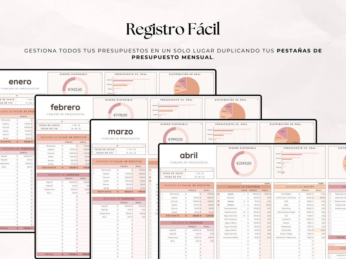 Control De Gastos Mensual | Plantilla Presupuesto Google Sheets Excel ...