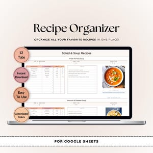 Digital Recipe Organizer: Google Sheets Meal Planner Template