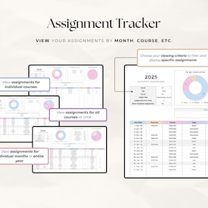 Student Assignment Tracker: Google Sheets & Excel Planner (digital ...