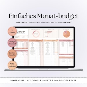 Budgetplaner Tabelle | Google Sheets & Excel | Einnahmen und Ausgaben Tracker