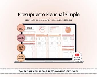 Control de Gastos Mensual | Plantilla Presupuesto Google Sheets Excel
