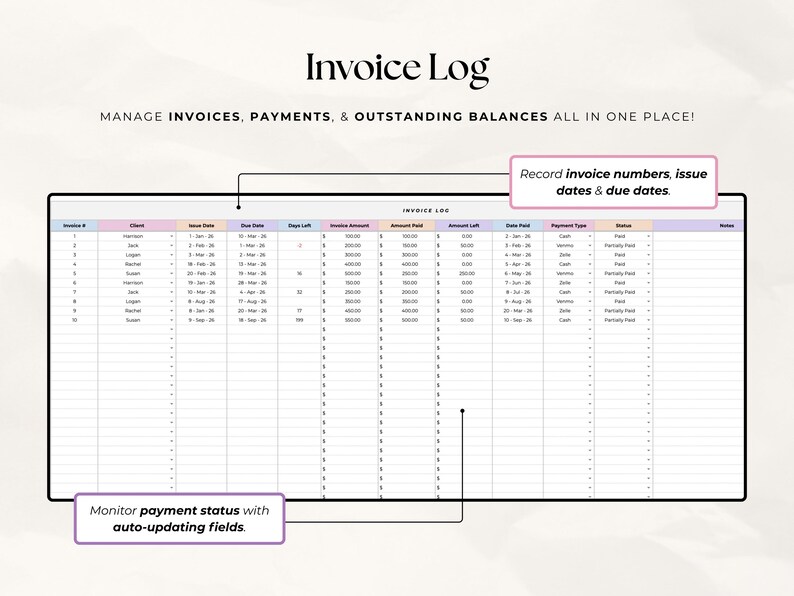 Client Tracker Template for Google Sheets and Excel | Small Business ...