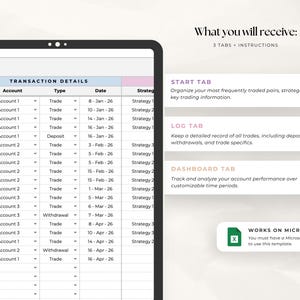 Simple Forex Trading Journal Excel Template | Beginner Trade Tracker & Dashboard | Crypto Indices Forex Log | Digital Download image 2