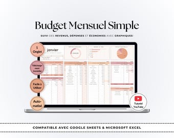 Tableau de budget mensuel | Modèle Excel & Google Sheets Gestion Finances