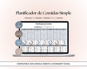 Planificador de Comidas Semanal | Control de Dieta & Meal Prep | Plantilla Digital