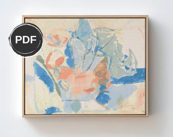 Cross stitch pattern abstract, Large cross stitch pattern PDF,  Modern Needlepoint pattern. Pattern Keeper compatible. 20x16" with AIDA 14