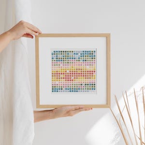 Geometrisk temperaturkorsstygnsspårare PDF, Modernt korsstygnsdiagram, Regnbågstemperaturmönster