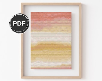 Abstract cross stitch pattern PDF, Modern cross stitch pattern, Contemporary embroidery pattern. Size: 5x7" with AIDA 14 count. Digital file