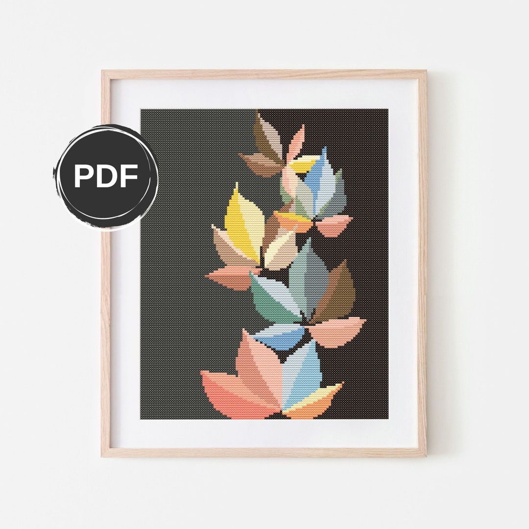 Aesthetic Cross Stitch Pattern Black Background, Modern Cross Stitch ...