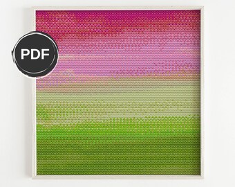 Abstract cross stitch pattern PDF, Modern cross stitch pattern, Contemporary embroidery pattern. Size: 7x7" with AIDA 14 count. Digital file