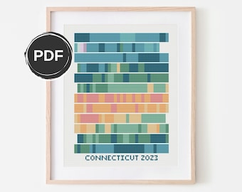 Temperature cross stitch pattern PDF, Modern cross stitch chart, Geometric cross stitch pattern