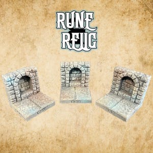 ARCHED WALLS x4/8/20/40 - 3D gedruckte magnetische Dungeon Tiles - Modulares Tabletop Terrain für RPGs, D&D, Pathfinder, Wargaming, DRAGONLOCK