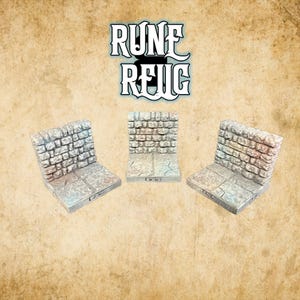 WALLS x4/8/20/40 - 3D gedruckte magnetische Dungeon Tiles - Modulares Tabletop Terrain für RPGs, D&D, Pathfinder, Wargaming, Fat Dragon DRAGONLOCK