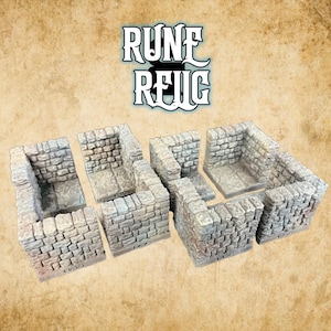 CORNERS x4/8/20/40 - 3D Gedruckte Magnetische Dungeon Tiles - Modulares Tabletop Terrain für RPG, D&D, Pathfinder, Wargaming, Fat Dragon DRAGONLOCK