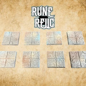 FLOORS x4/8/20/40 - 3D gedruckte magnetische Dungeon Tiles - modulares Tabletop-Terrain für RPGs, D&D, Pathfinder, Wargaming, Fat Dragon DRAGONLOCK