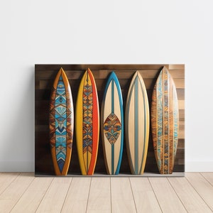 Art mural de planche de surf, décoration de planche de surf, art mural de plage, planche de surf décorative, art de surf, planche de surf peinte, rapport 4:3, art mural téléchargeable