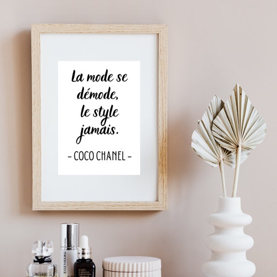 SHOP A Life She Loved  Coco Chanel Typographic Fashion Quote Art