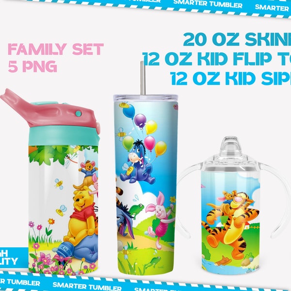 Winnie Pooh, 20oz, 12oz Kids Flip Top Sippy Cup Sublimation Design, 12oz Sippy Kid Cup, 20oz Tumbler Sublimation Designs, Winnie The Pooh